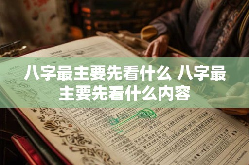 八字最主要先看什么 八字最主要先看什么内容