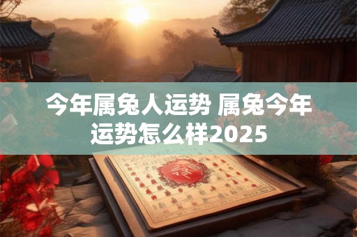 今年属兔人运势 属兔今年运势怎么样2025