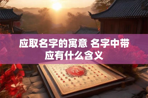 应取名字的寓意 名字中带应有什么含义