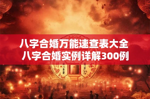 八字合婚万能速查表大全 八字合婚实例详解300例