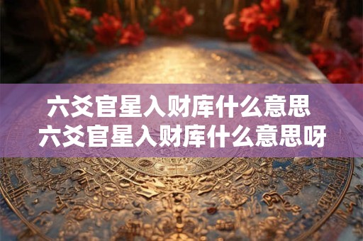 六爻官星入财库什么意思 六爻官星入财库什么意思呀