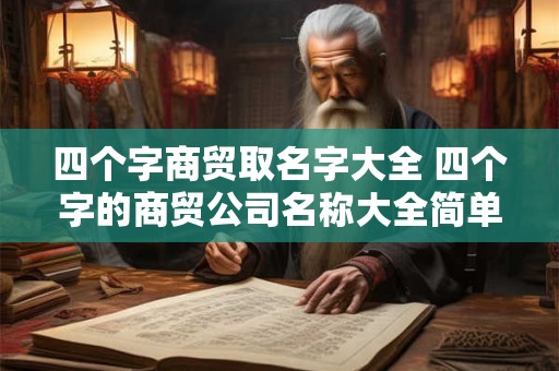 四个字商贸取名字大全 四个字的商贸公司名称大全简单大气