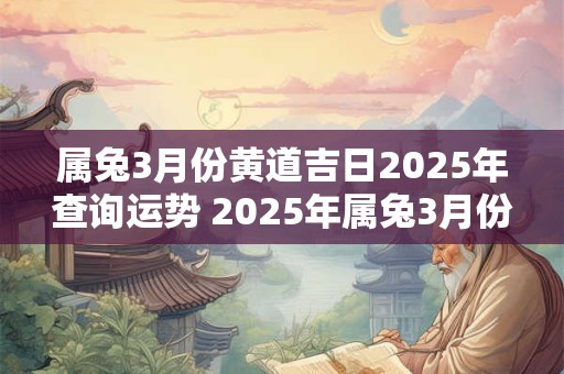 属兔3月份黄道吉日2025年查询运势 2025年属兔3月份黄道吉日有哪些