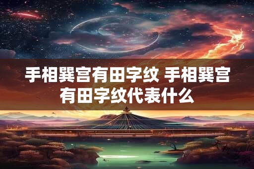 手相巽宫有田字纹 手相巽宫有田字纹代表什么