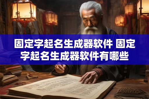 固定字起名生成器软件 固定字起名生成器软件有哪些