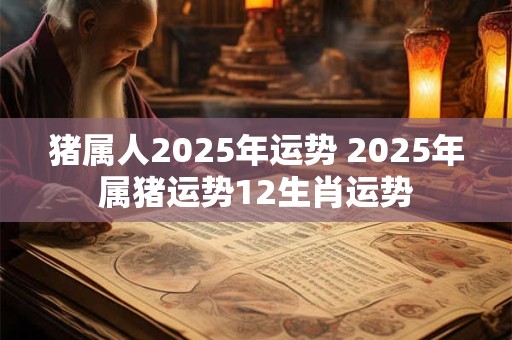 猪属人2025年运势 2025年属猪运势12生肖运势