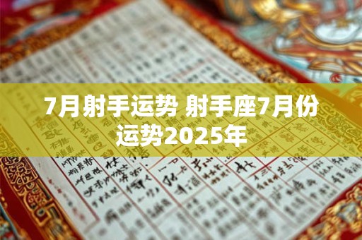 7月射手运势 射手座7月份运势2025年