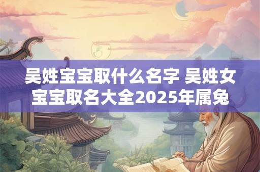 吴姓宝宝取什么名字 吴姓女宝宝取名大全2025年属兔