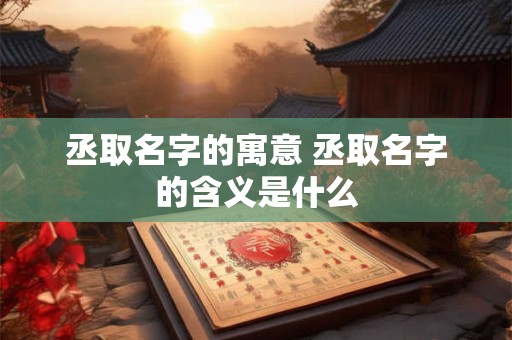 丞取名字的寓意 丞取名字的含义是什么