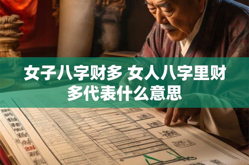 女子八字财多 女人八字里财多代表什么意思