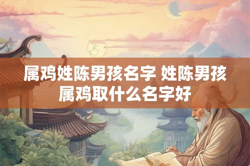 属鸡姓陈男孩名字 姓陈男孩属鸡取什么名字好