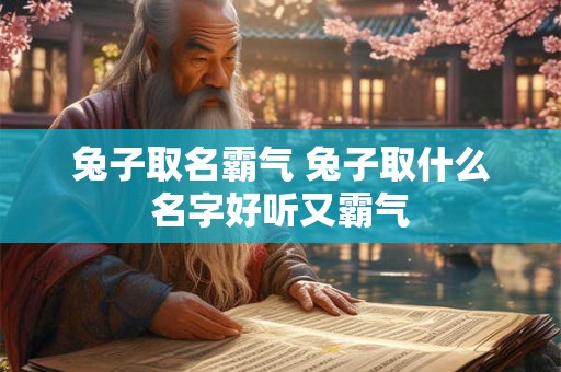 兔子取名霸气 兔子取什么名字好听又霸气