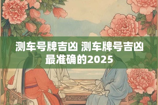 测车号牌吉凶 测车牌号吉凶最准确的2025
