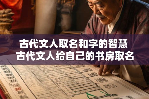 古代文人取名和字的智慧 古代文人给自己的书房取名