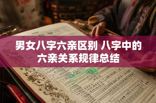 男女八字六亲区别 八字中的六亲关系规律总结
