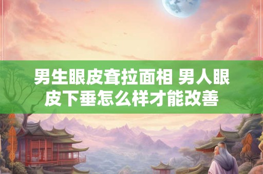 男生眼皮耷拉面相 男人眼皮下垂怎么样才能改善