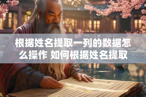 根据姓名提取一列的数据怎么操作 如何根据姓名提取汇总表中的其他个人信息