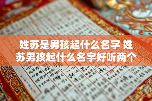 姓苏是男孩起什么名字 姓苏男孩起什么名字好听两个字