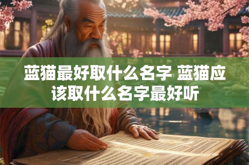 蓝猫最好取什么名字 蓝猫应该取什么名字最好听
