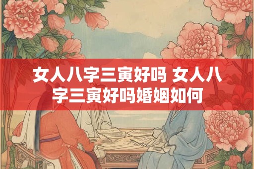 女人八字三寅好吗 女人八字三寅好吗婚姻如何