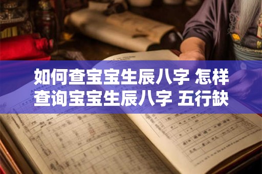 如何查宝宝生辰八字 怎样查询宝宝生辰八字 五行缺什么