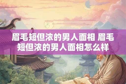 眉毛短但浓的男人面相 眉毛短但浓的男人面相怎么样