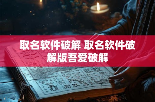 取名软件破解 取名软件破解版吾爱破解