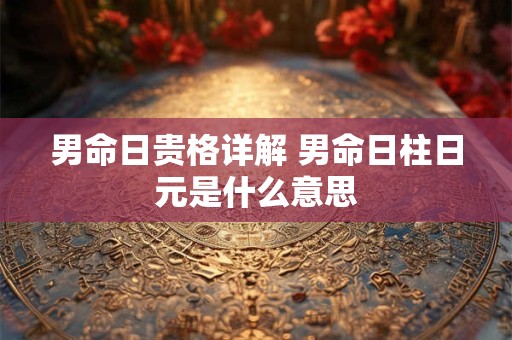 男命日贵格详解 男命日柱日元是什么意思