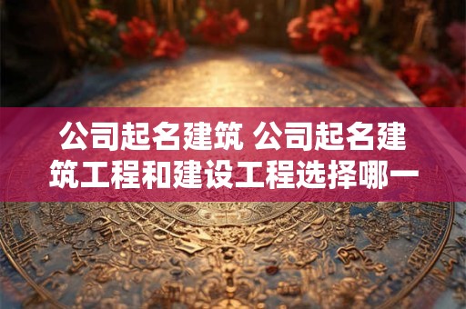 公司起名建筑 公司起名建筑工程和建设工程选择哪一个好