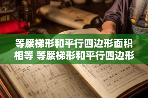 等腰梯形和平行四边形面积相等 等腰梯形和平行四边形面积相等 高也相等 底角相等吗