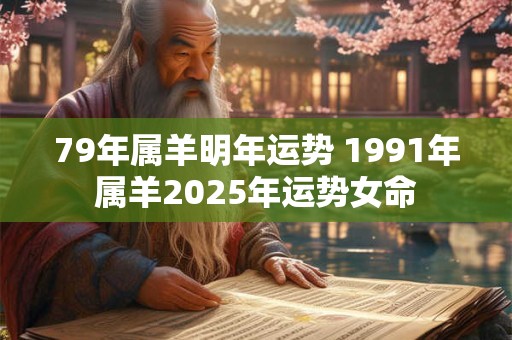 79年属羊明年运势 1991年属羊2025年运势女命
