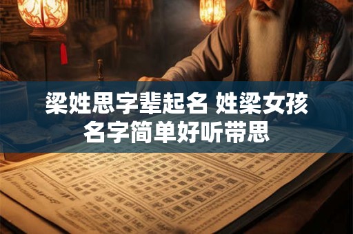 梁姓思字辈起名 姓梁女孩名字简单好听带思
