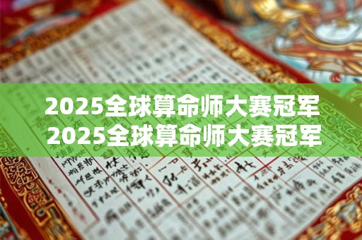 2025全球算命师大赛冠军 2025全球算命师大赛冠军是谁