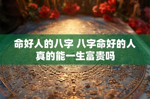 命好人的八字 八字命好的人真的能一生富贵吗