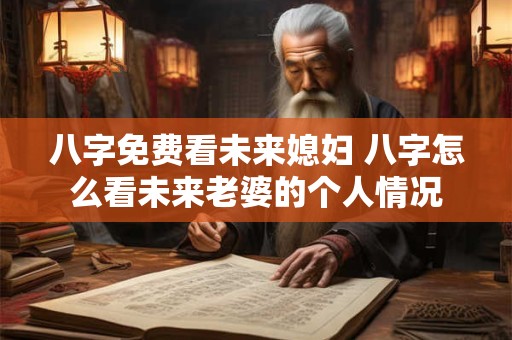 八字免费看未来媳妇 八字怎么看未来老婆的个人情况