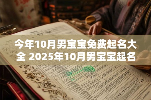 今年10月男宝宝免费起名大全 2025年10月男宝宝起名字大全寓意好