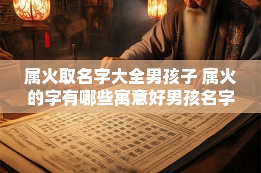 属火取名字大全男孩子 属火的字有哪些寓意好男孩名字