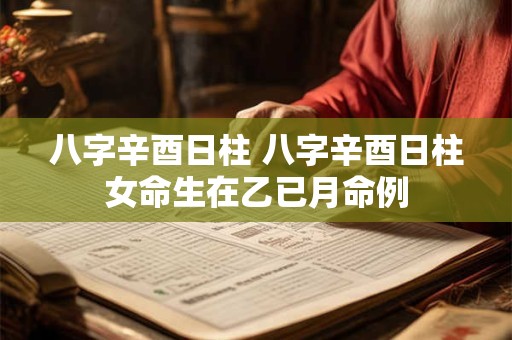 八字辛酉日柱 八字辛酉日柱女命生在乙已月命例