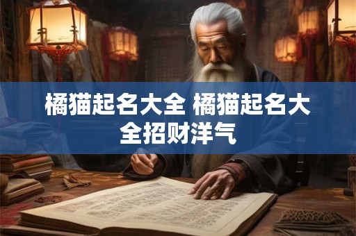橘猫起名大全 橘猫起名大全招财洋气