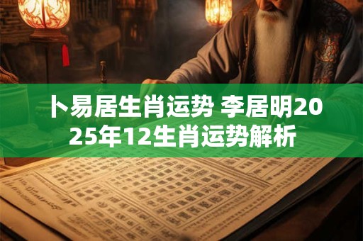卜易居生肖运势 李居明2025年12生肖运势解析