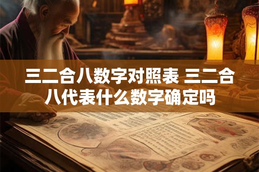三二合八数字对照表 三二合八代表什么数字确定吗