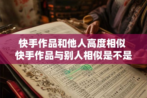 快手作品和他人高度相似 快手作品与别人相似是不是别人举报