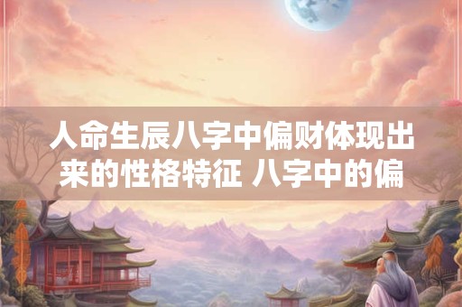 人命生辰八字中偏财体现出来的性格特征 八字中的偏财是什么意思命带偏财有哪些作用