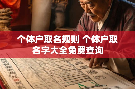 个体户取名规则 个体户取名字大全免费查询