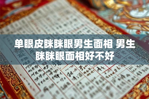 单眼皮眯眯眼男生面相 男生眯眯眼面相好不好