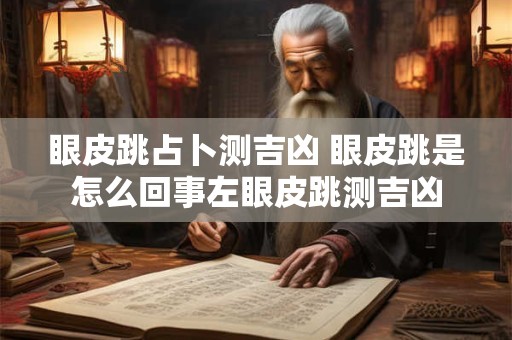 眼皮跳占卜测吉凶 眼皮跳是怎么回事左眼皮跳测吉凶 眼皮跳占卜测吉凶 眼皮跳是怎么回事左眼皮跳测吉凶
