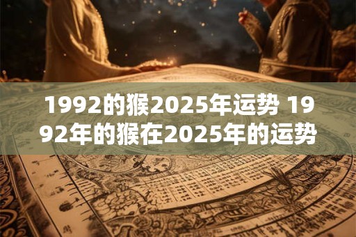 1992的猴2025年运势 1992年的猴在2025年的运势怎么样