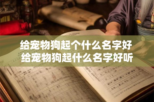 详细阅读:给宠物狗起个什么名字好 给宠物狗起什么名字好听 给宠物狗起个什么名字好 给宠物狗起什么名字好听