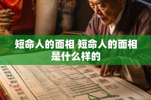 短命人的面相 短命人的面相是什么样的