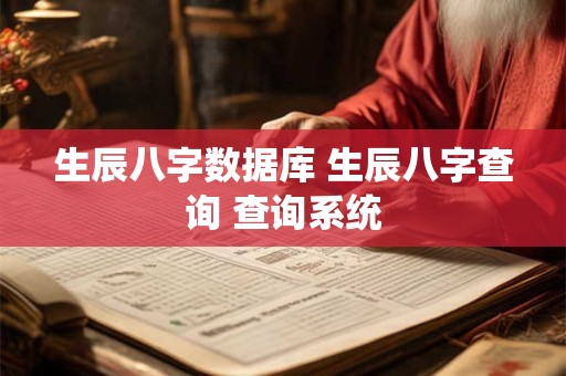 生辰八字数据库 生辰八字查询 查询系统